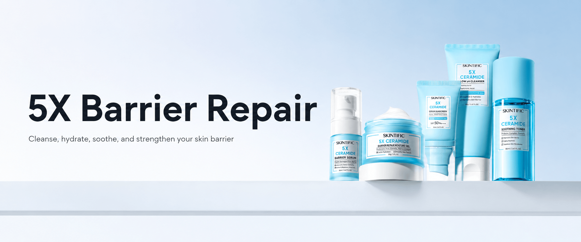 SKINTIFIC 5X Ceramide Barrier Repair | Moisturizers, Serums & Cleanser