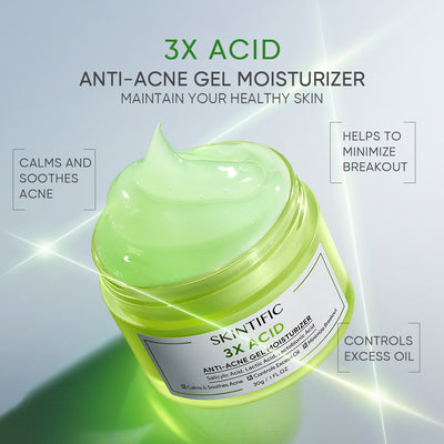 3X Acid Akne-Pflege Gel-Feuchtigkeitscreme