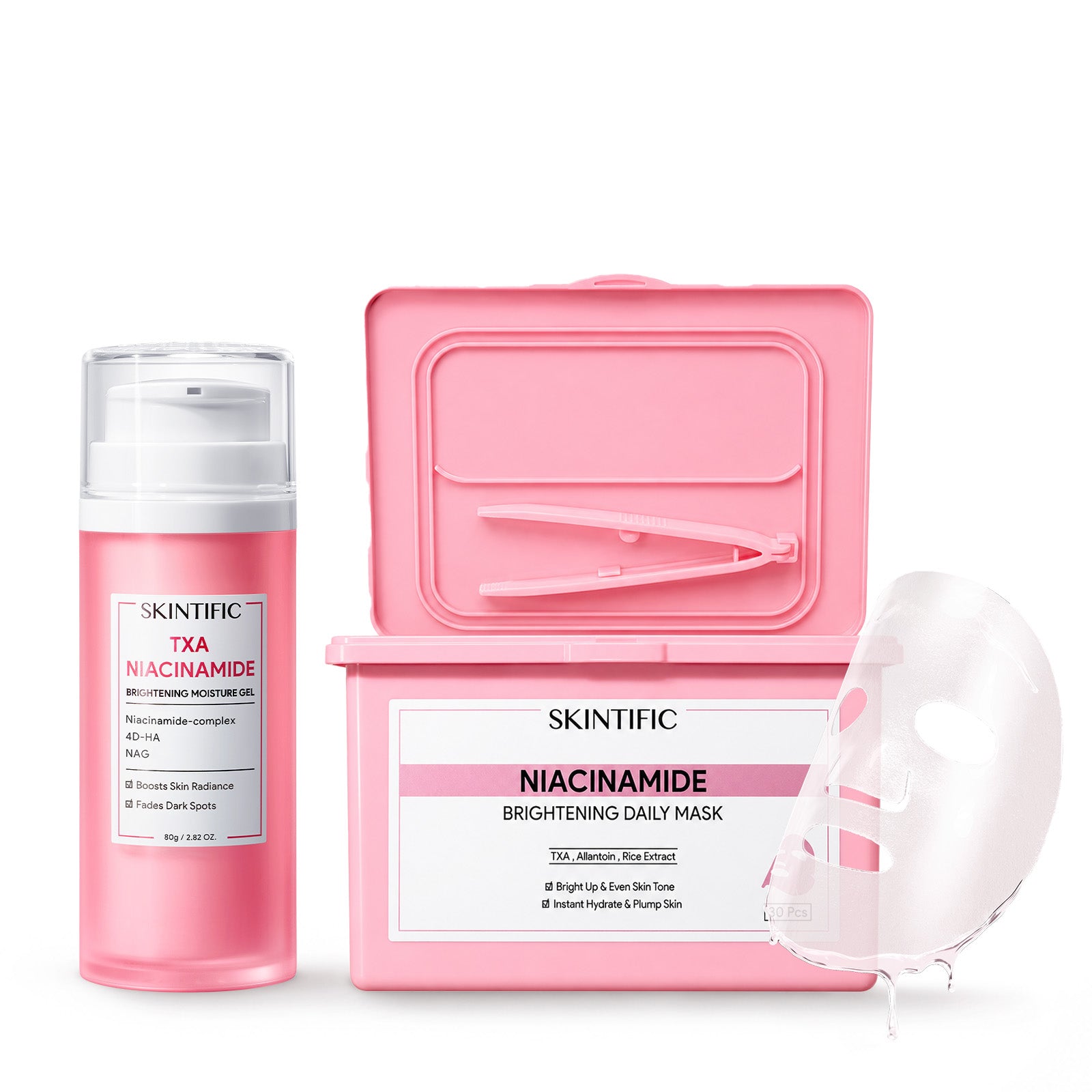 Niacinamide Brightening Quick Mask & Gel Moisturizer Set 2pcs