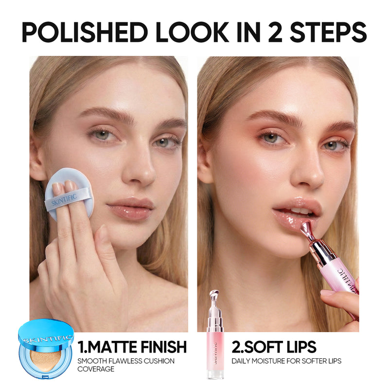Velvet Matte Cushion & Brightening Lip Serum 2pcs Set