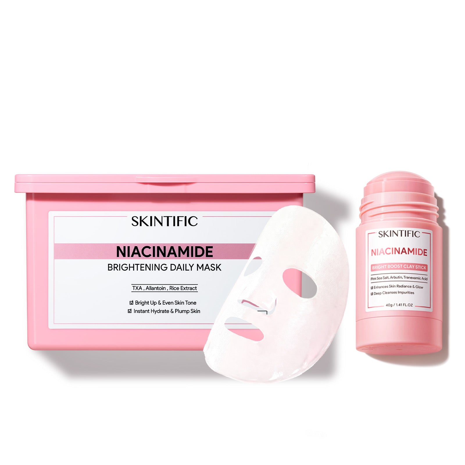 Niacinamide Brightening Face Mask & Clay Stick Set 2pcs