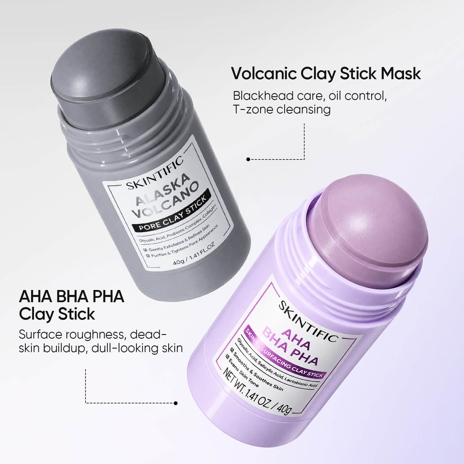 Clay Stick Duo Set for Pores, Oil, Texture & Glow