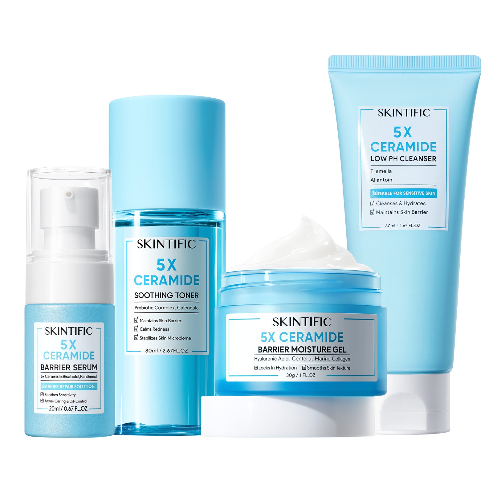 Kit de réparation de barrière cutanée 5X à base de céramides (4 pièces)