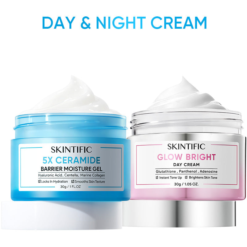 Day & Night Cream Duo Glow Bright Day Cream & 5X Ceramide Barrier Repair  Moisture Gel
