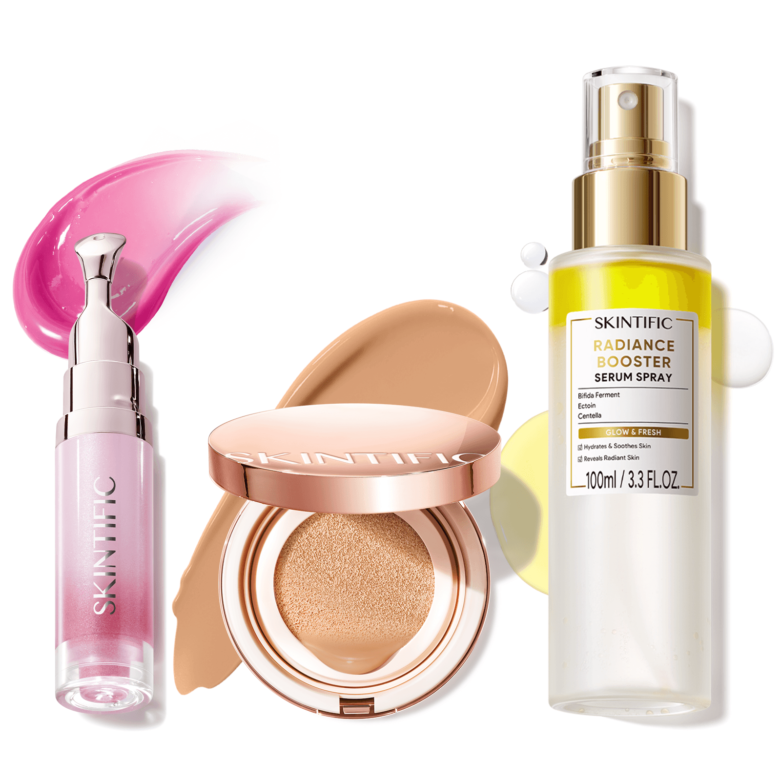 12 Stunden langanhaltendes Cover Cushion + Booster Serum Spray + Lippenserum