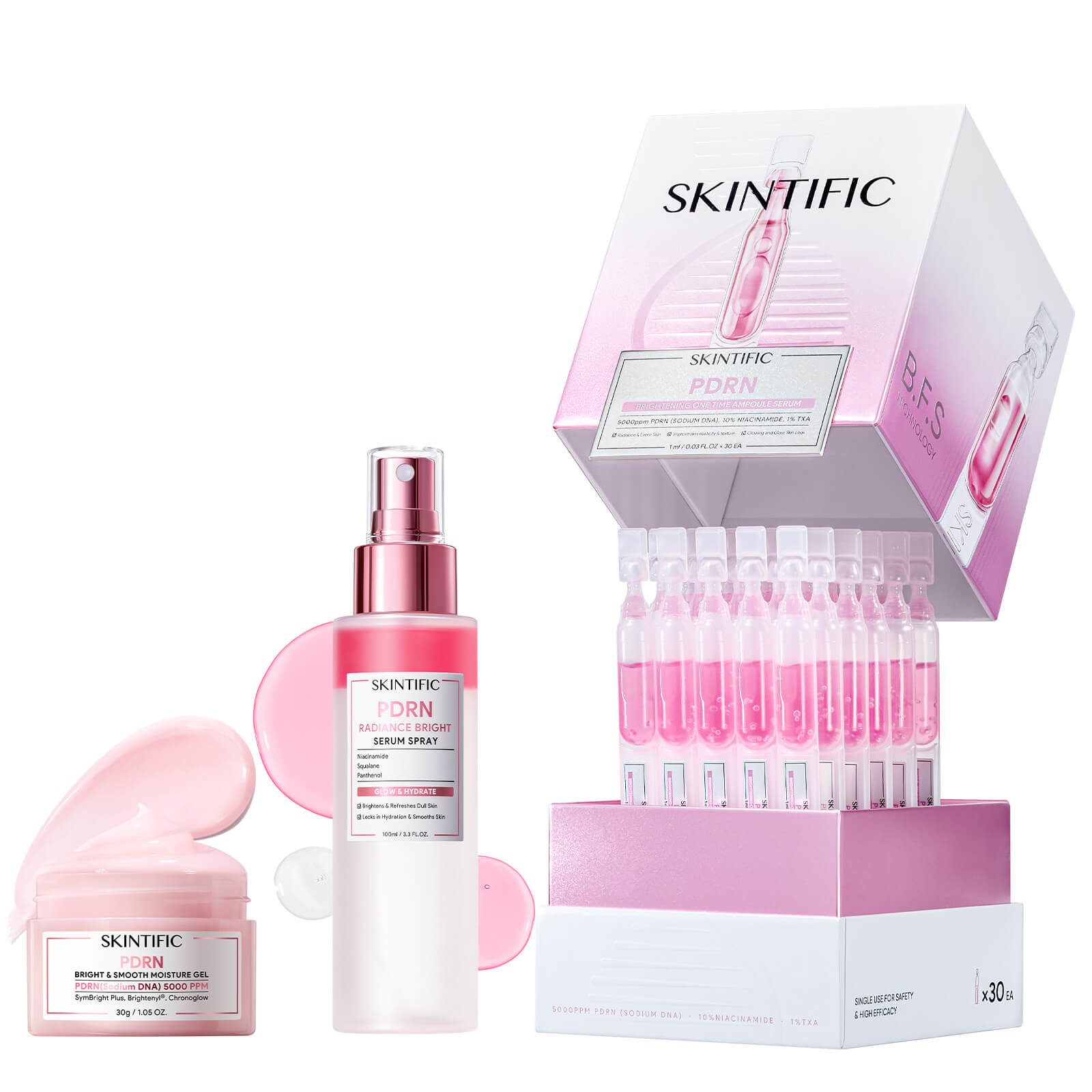 PDRN Ampoule Serum Spray and Moisture Gel Set
