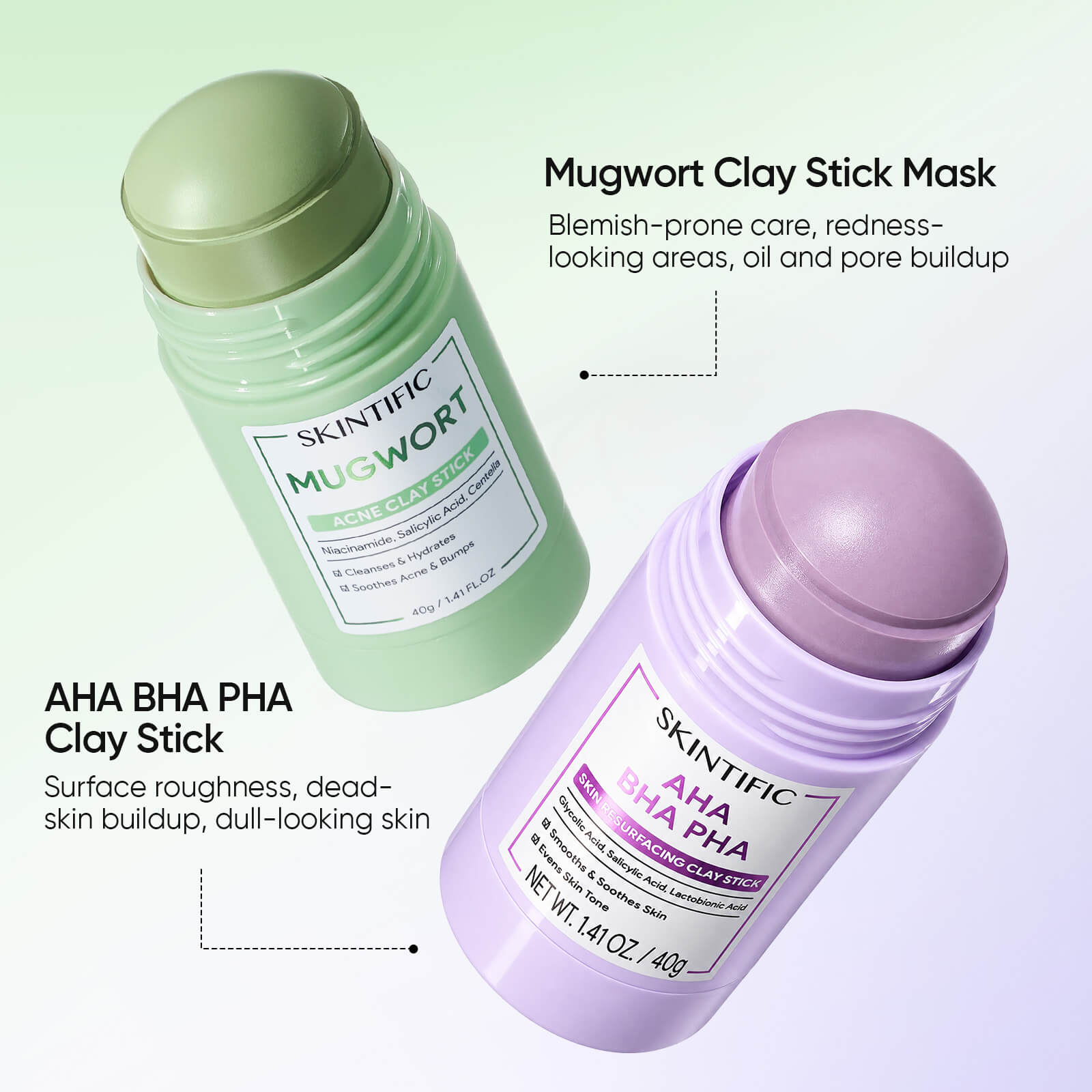 Clay Stick Duo Set for Pores, Oil, Texture & Glow