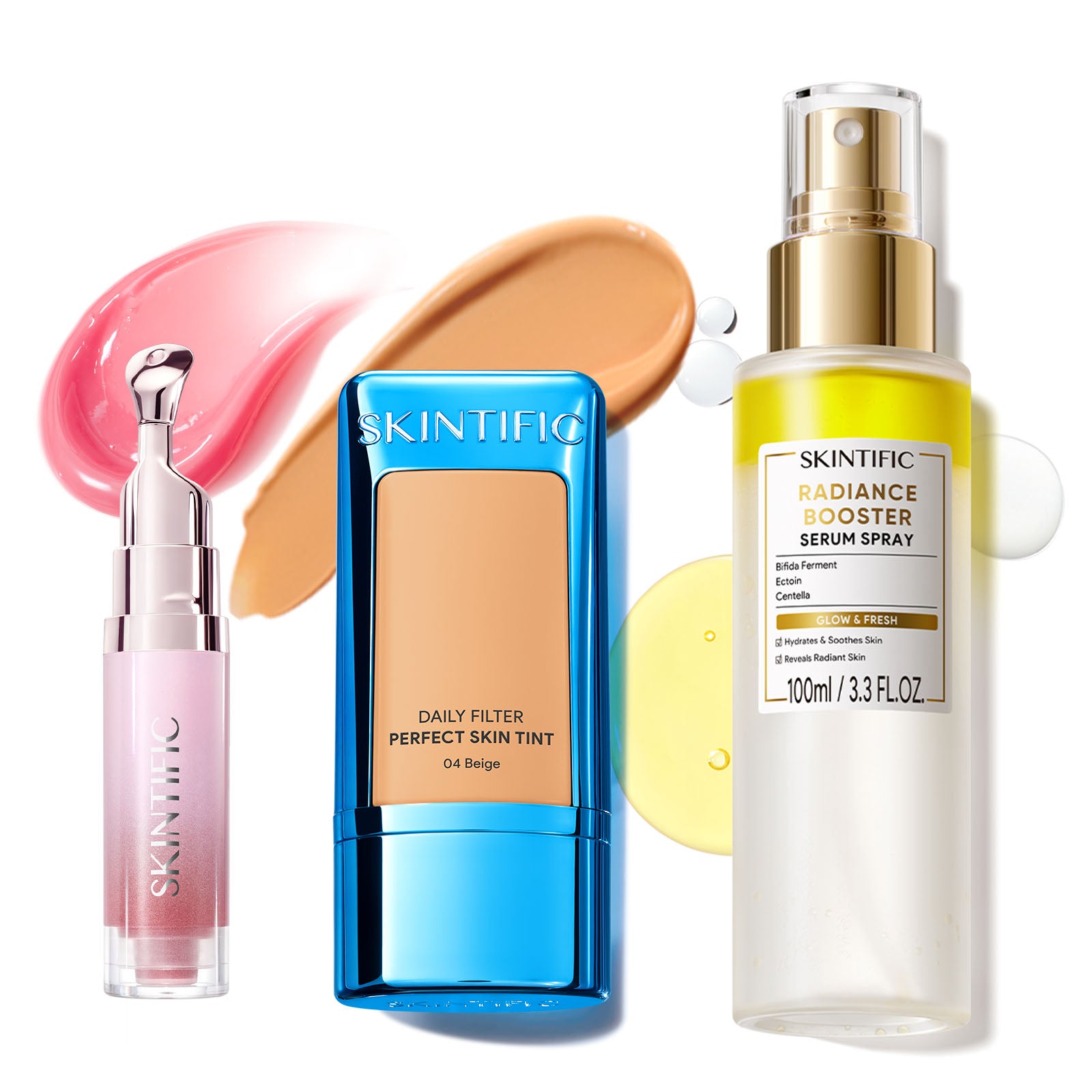 Skintific Skin Tint, Glow Serum Spray & Lip Serum Set