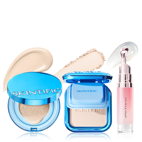 Powder Foundation, Cushion Foundation & Peptide Lip Serum Set