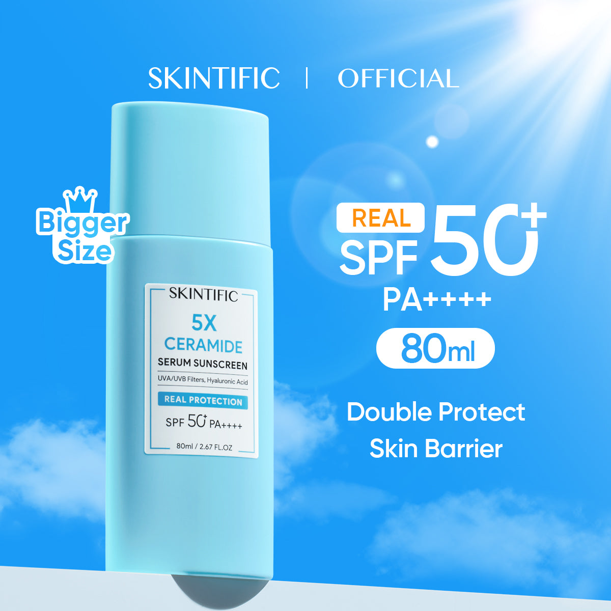 SKINTIFIC - 5X Ceramide Serum Sunscreen SPF50 PA++++ 30ml