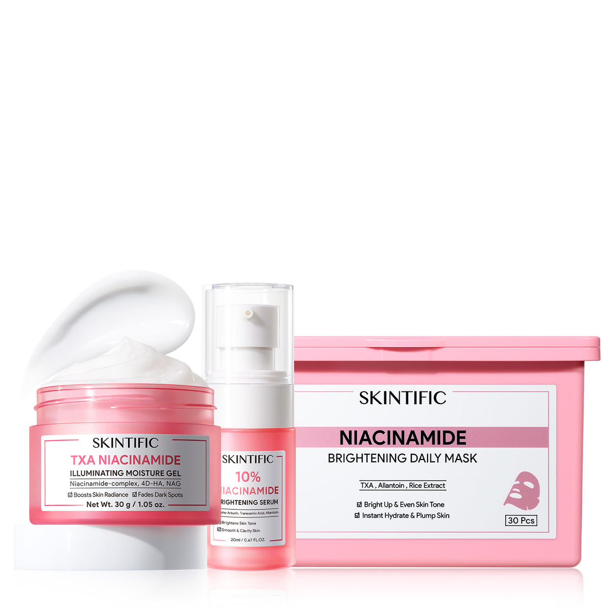 Niacinamide Glow Reset & Aufhellende Pflegeset 3-teilig