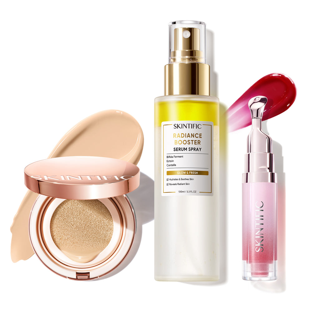 12 Stunden langanhaltendes Cover Cushion + Booster Serum Spray + Lippenserum