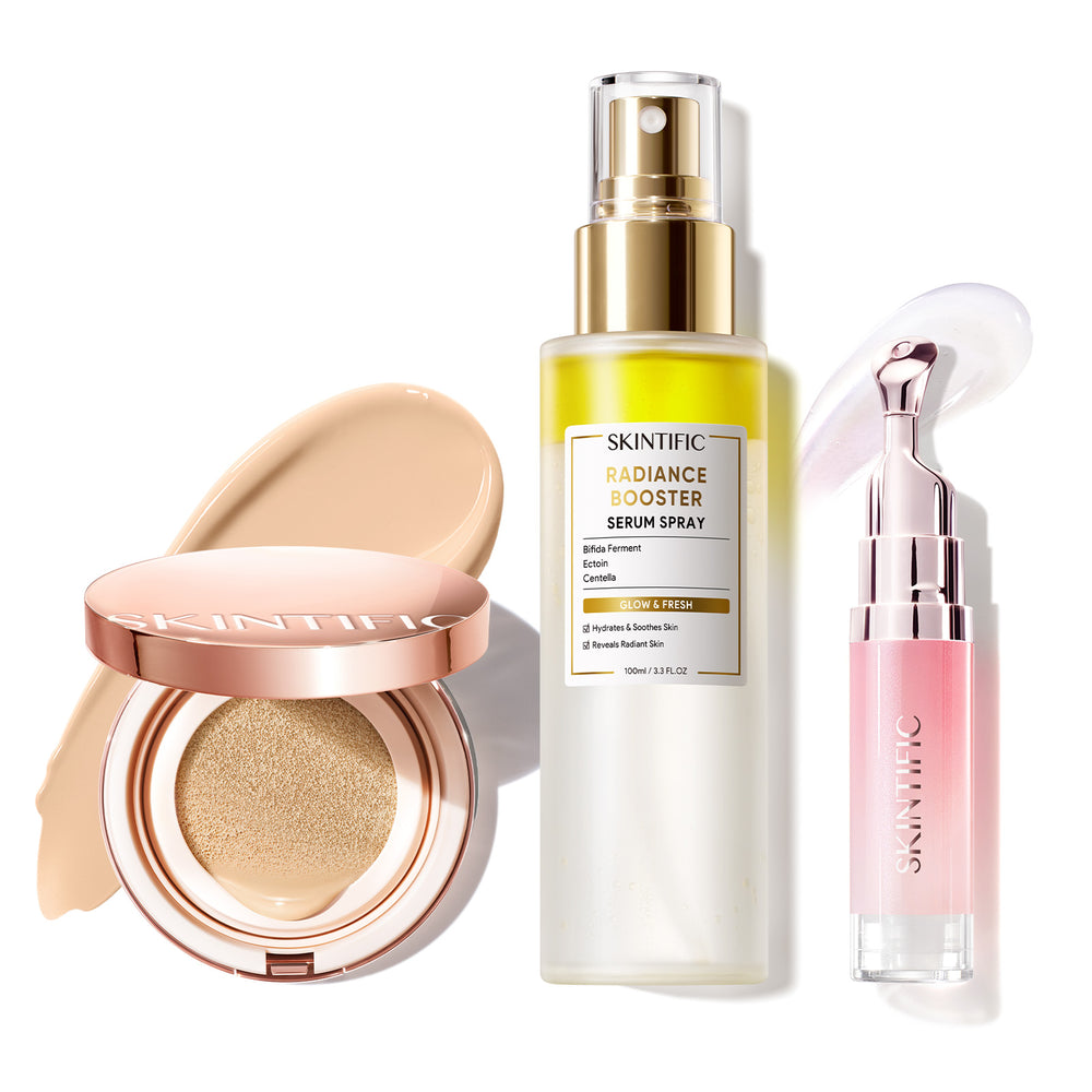 12 Stunden langanhaltendes Cover Cushion + Booster Serum Spray + Lippenserum