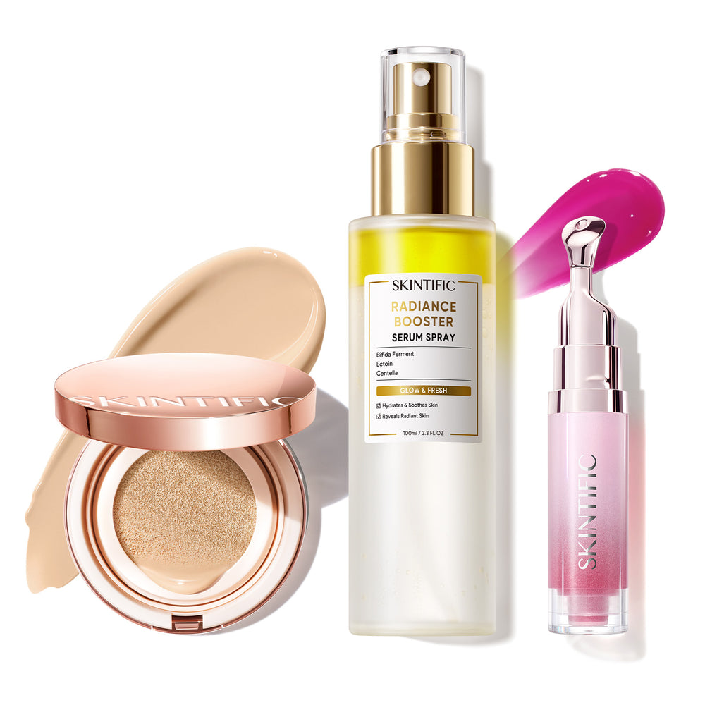 12 Stunden langanhaltendes Cover Cushion + Booster Serum Spray + Lippenserum