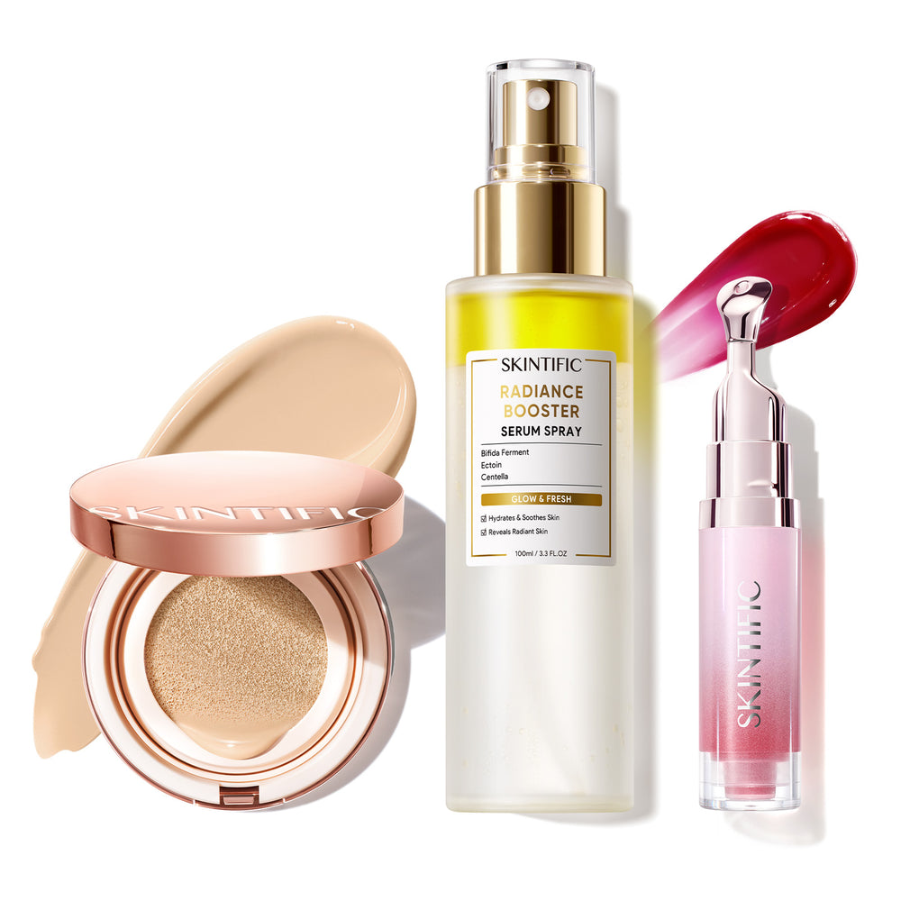 12 Stunden langanhaltendes Cover Cushion + Booster Serum Spray + Lippenserum