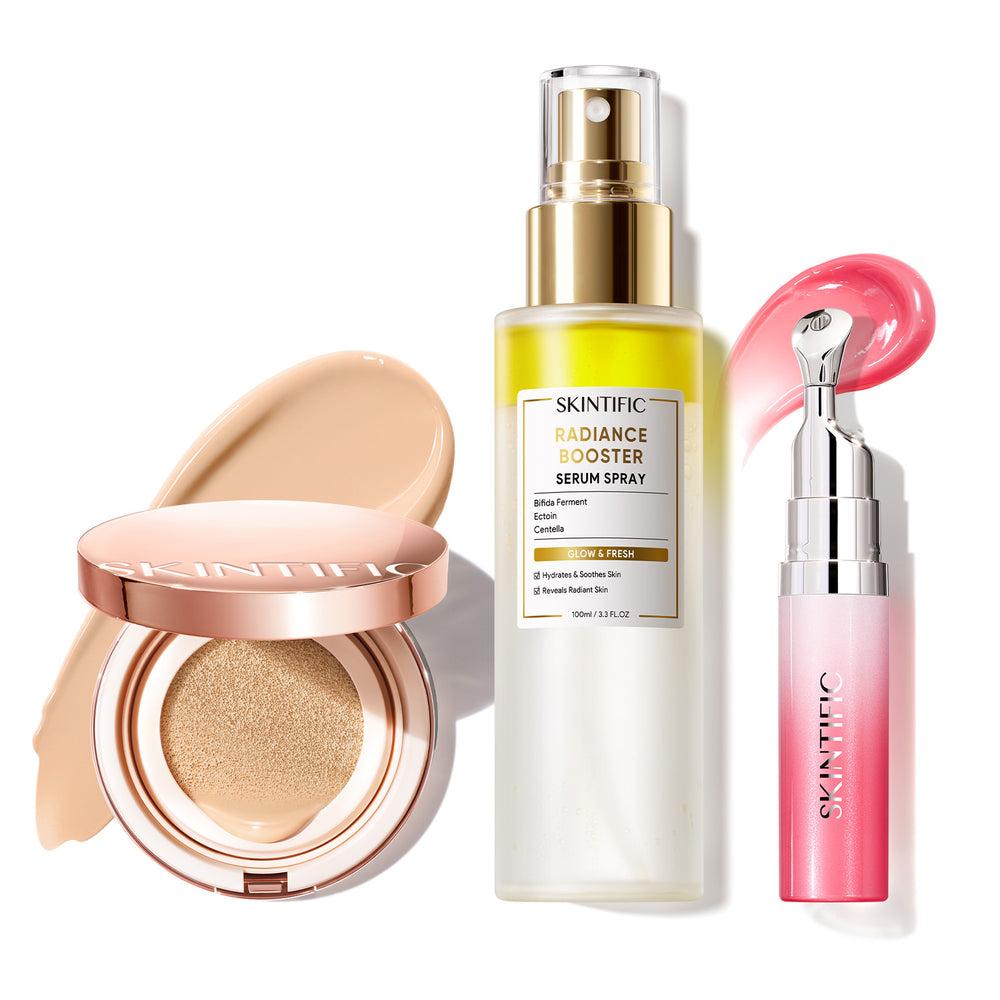 12 Stunden langanhaltendes Cover Cushion + Booster Serum Spray + Lippenserum