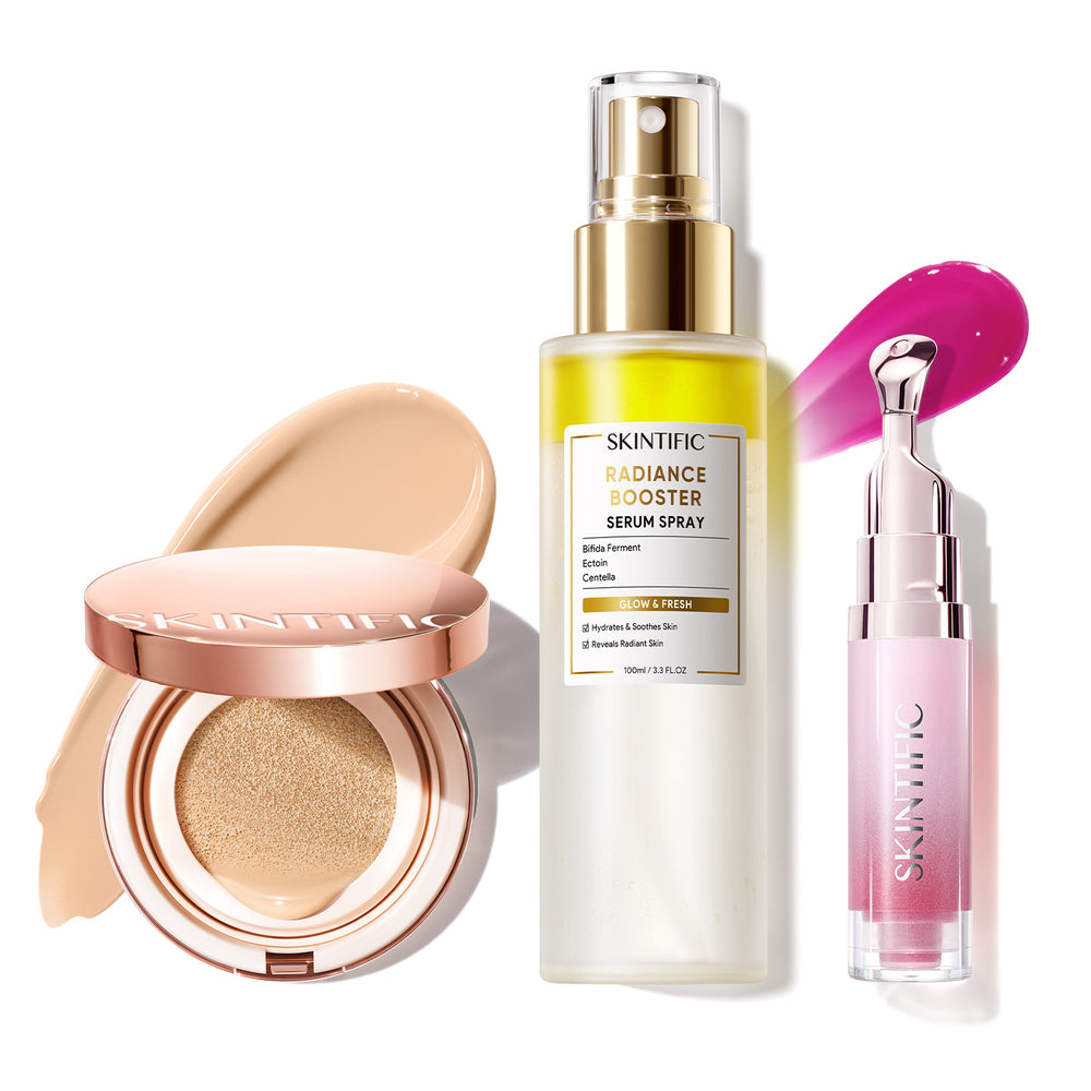 12 Stunden langanhaltendes Cover Cushion + Booster Serum Spray + Lippenserum