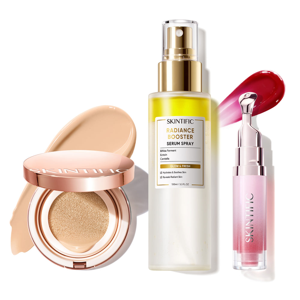 12 Stunden langanhaltendes Cover Cushion + Booster Serum Spray + Lippenserum