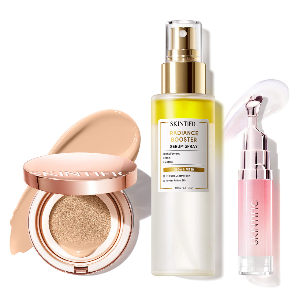 12 Stunden langanhaltendes Cover Cushion + Booster Serum Spray + Lippenserum