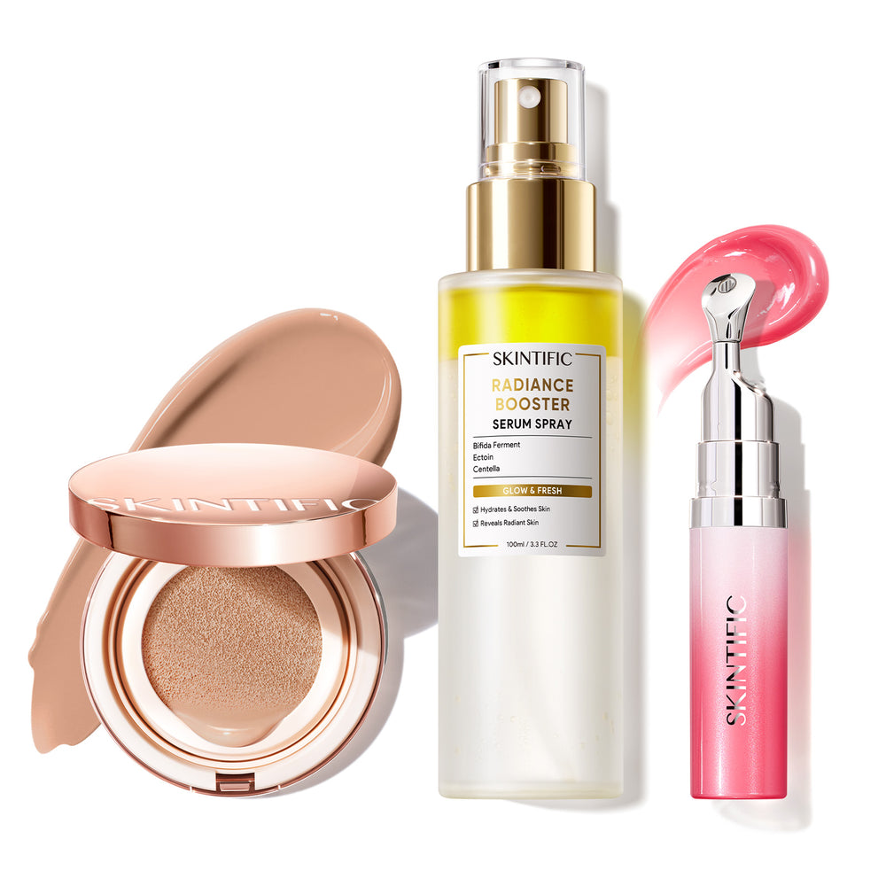 12 Stunden langanhaltendes Cover Cushion + Booster Serum Spray + Lippenserum