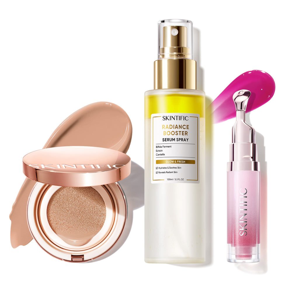 12 Stunden langanhaltendes Cover Cushion + Booster Serum Spray + Lippenserum
