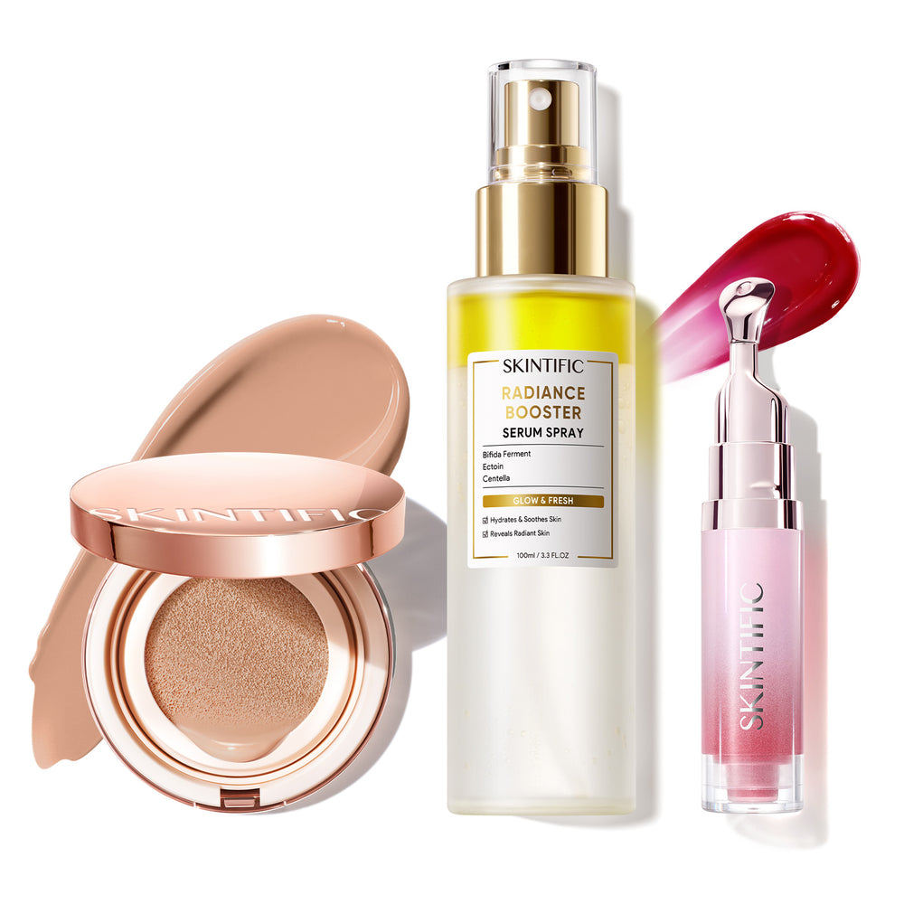 12 Stunden langanhaltendes Cover Cushion + Booster Serum Spray + Lippenserum