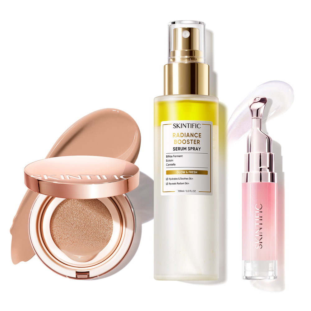 12 Stunden langanhaltendes Cover Cushion + Booster Serum Spray + Lippenserum