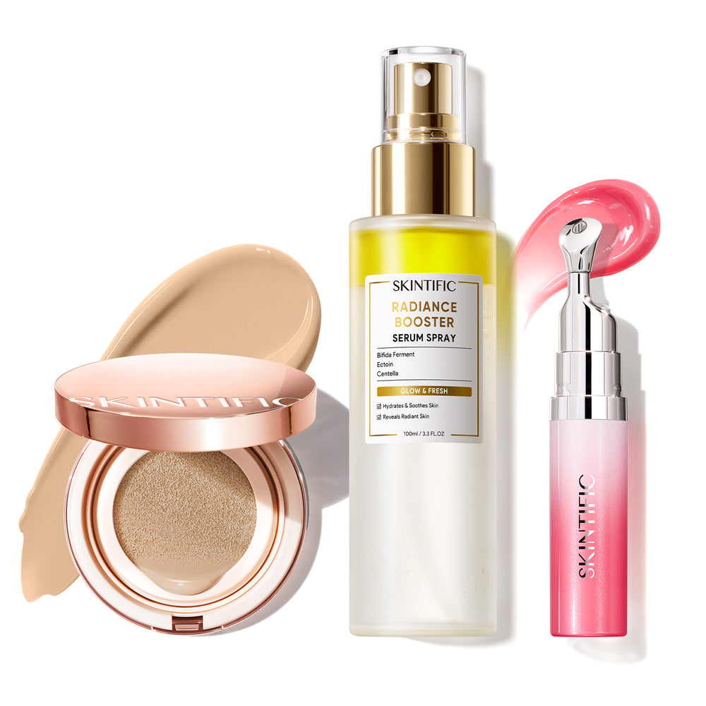 12 Stunden langanhaltendes Cover Cushion + Booster Serum Spray + Lippenserum