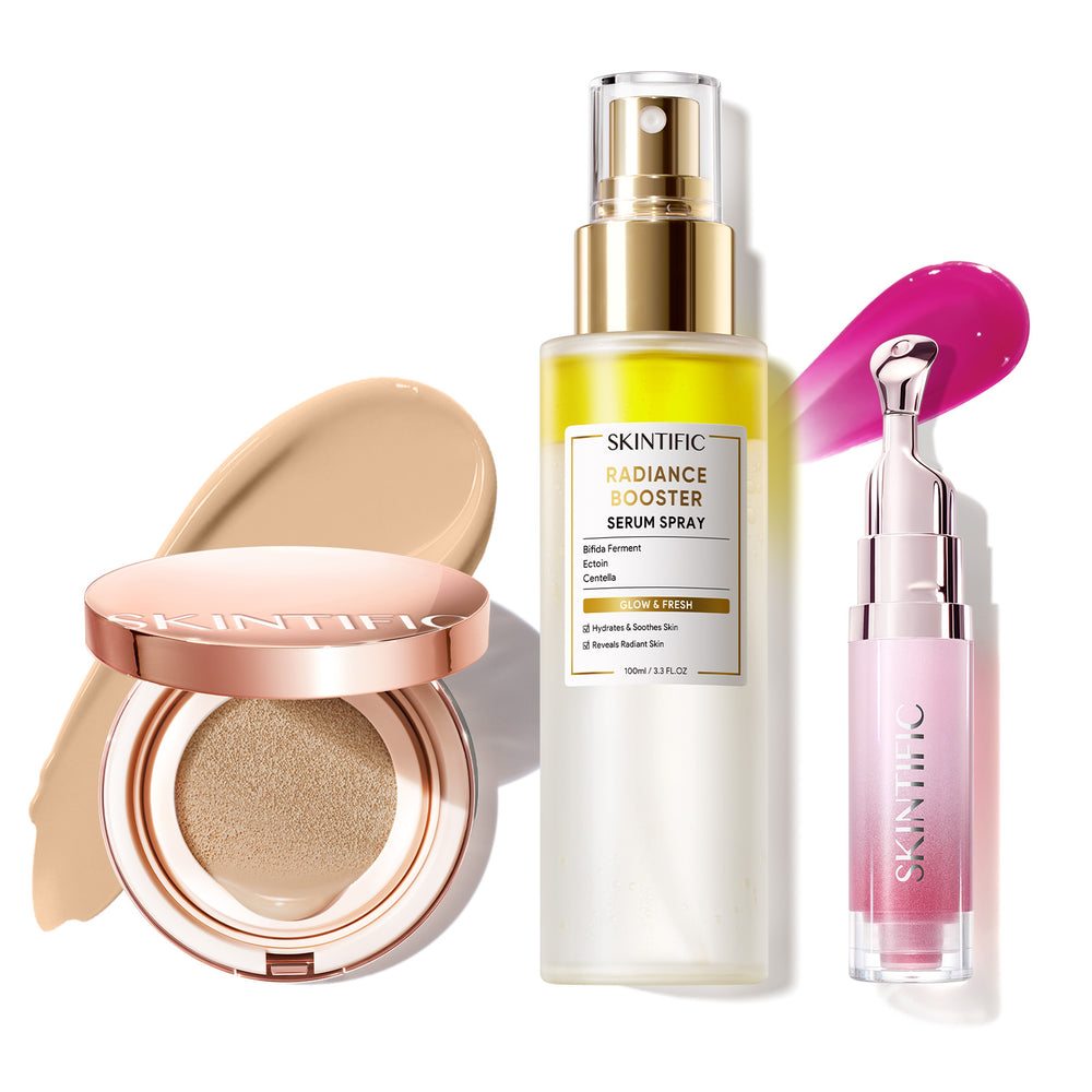 12 Stunden langanhaltendes Cover Cushion + Booster Serum Spray + Lippenserum