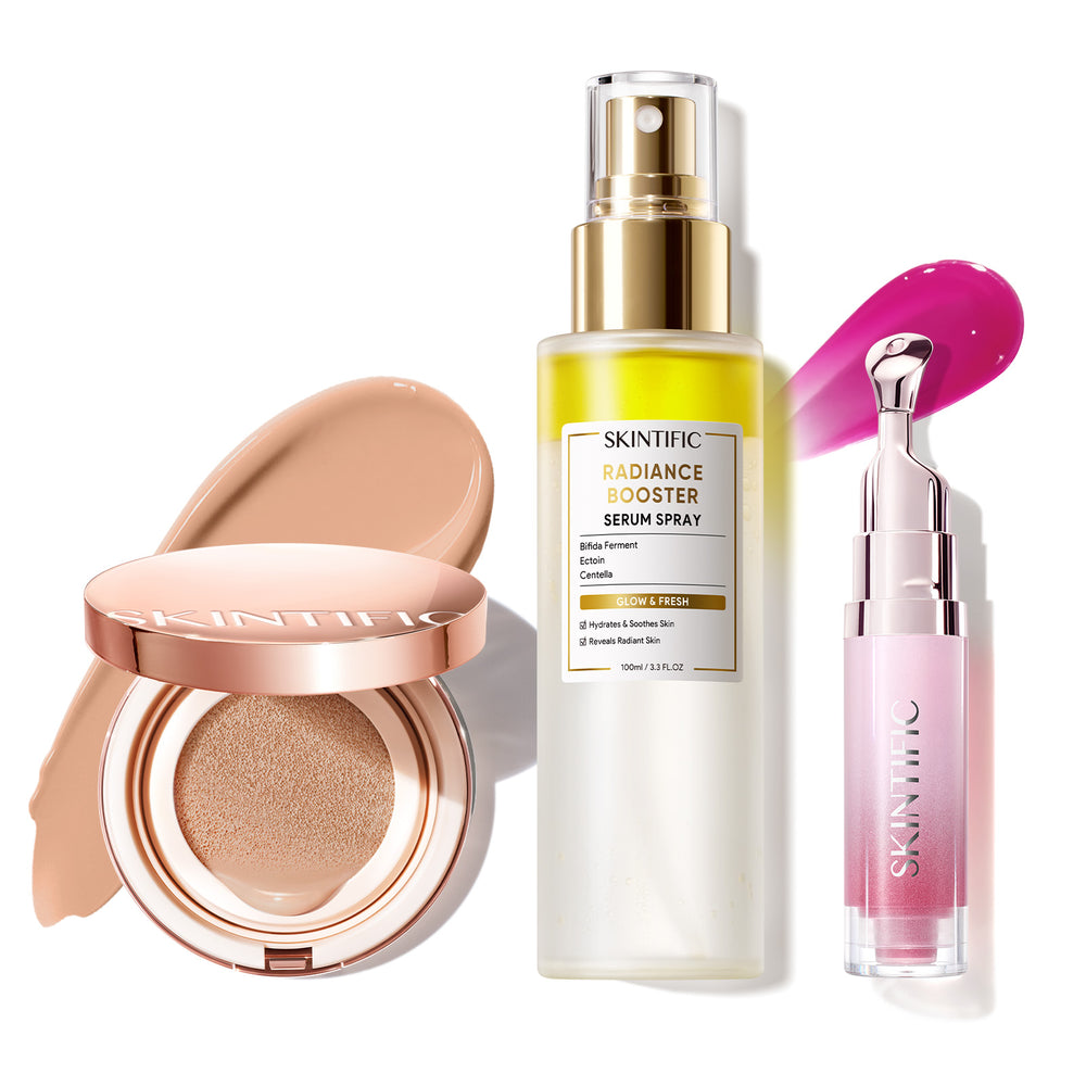 12 Stunden langanhaltendes Cover Cushion + Booster Serum Spray + Lippenserum