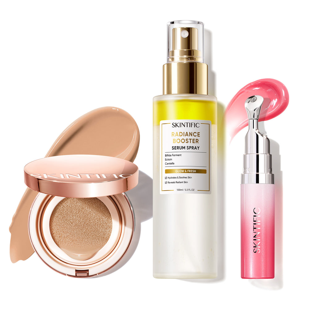 12 Stunden langanhaltendes Cover Cushion + Booster Serum Spray + Lippenserum