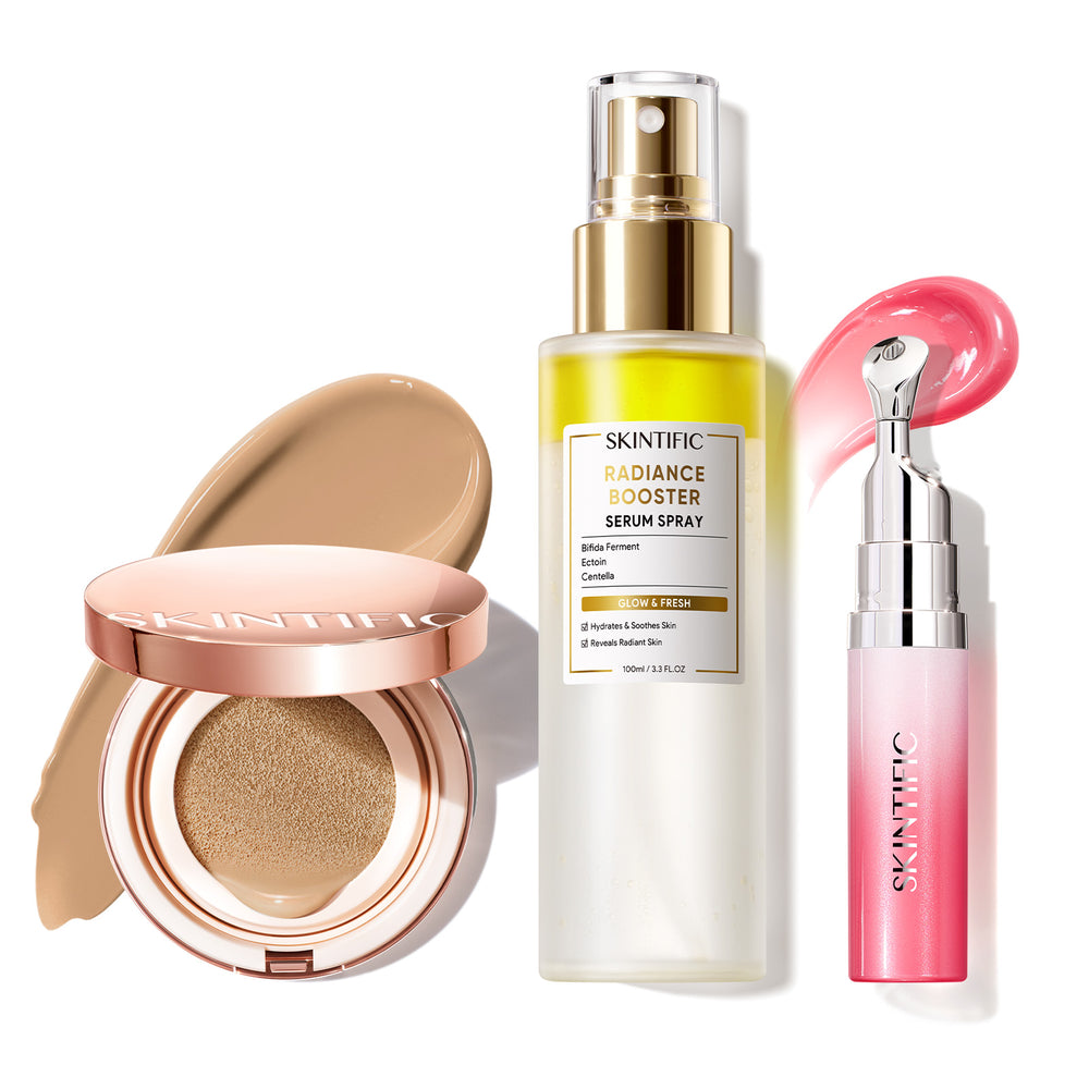 12 Stunden langanhaltendes Cover Cushion + Booster Serum Spray + Lippenserum