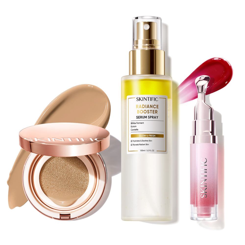 12 Stunden langanhaltendes Cover Cushion + Booster Serum Spray + Lippenserum