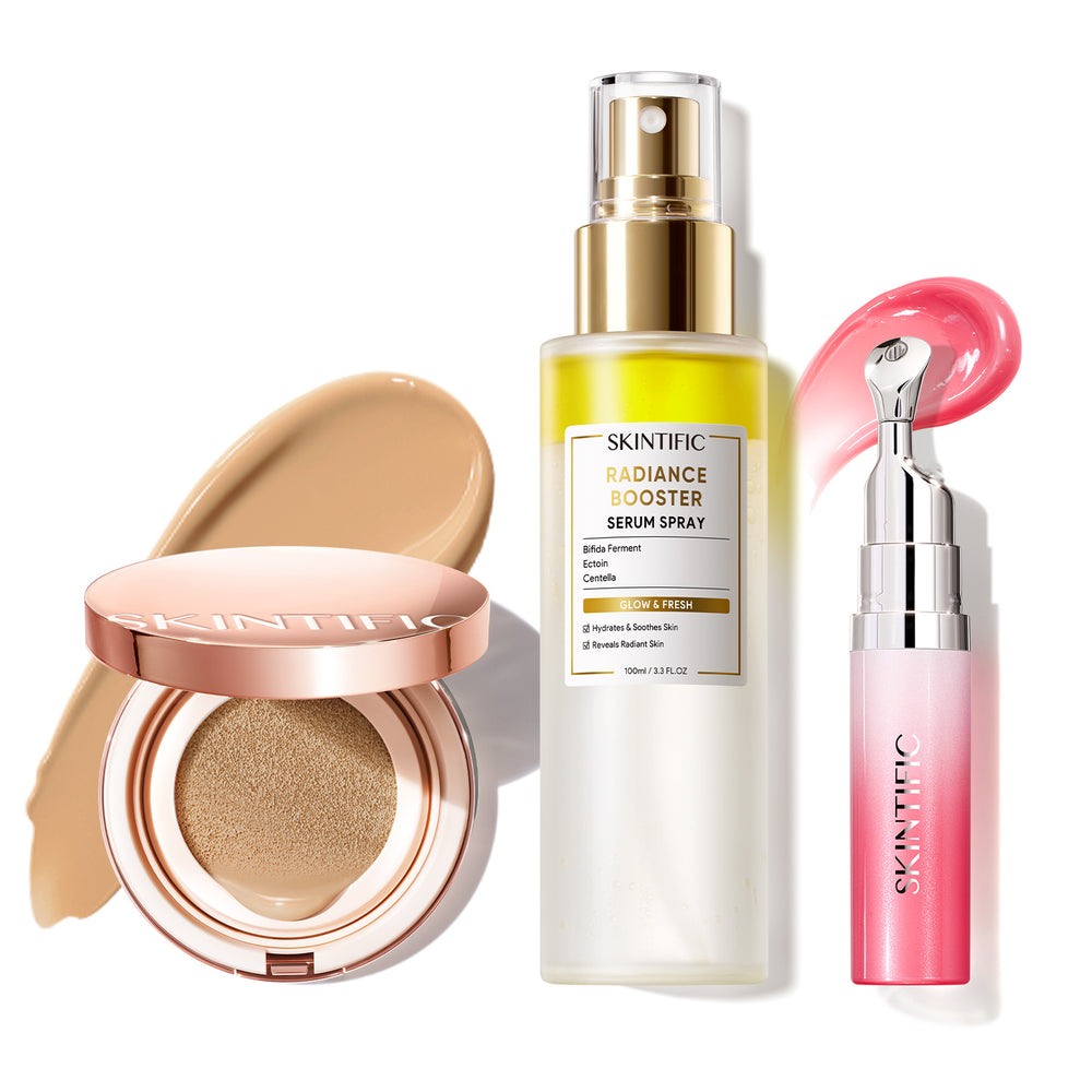 12 Stunden langanhaltendes Cover Cushion + Booster Serum Spray + Lippenserum