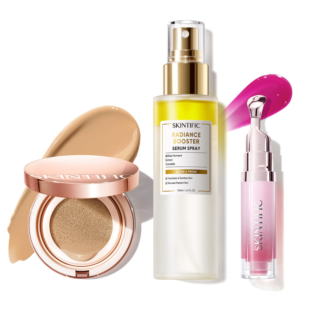 12 Stunden langanhaltendes Cover Cushion + Booster Serum Spray + Lippenserum