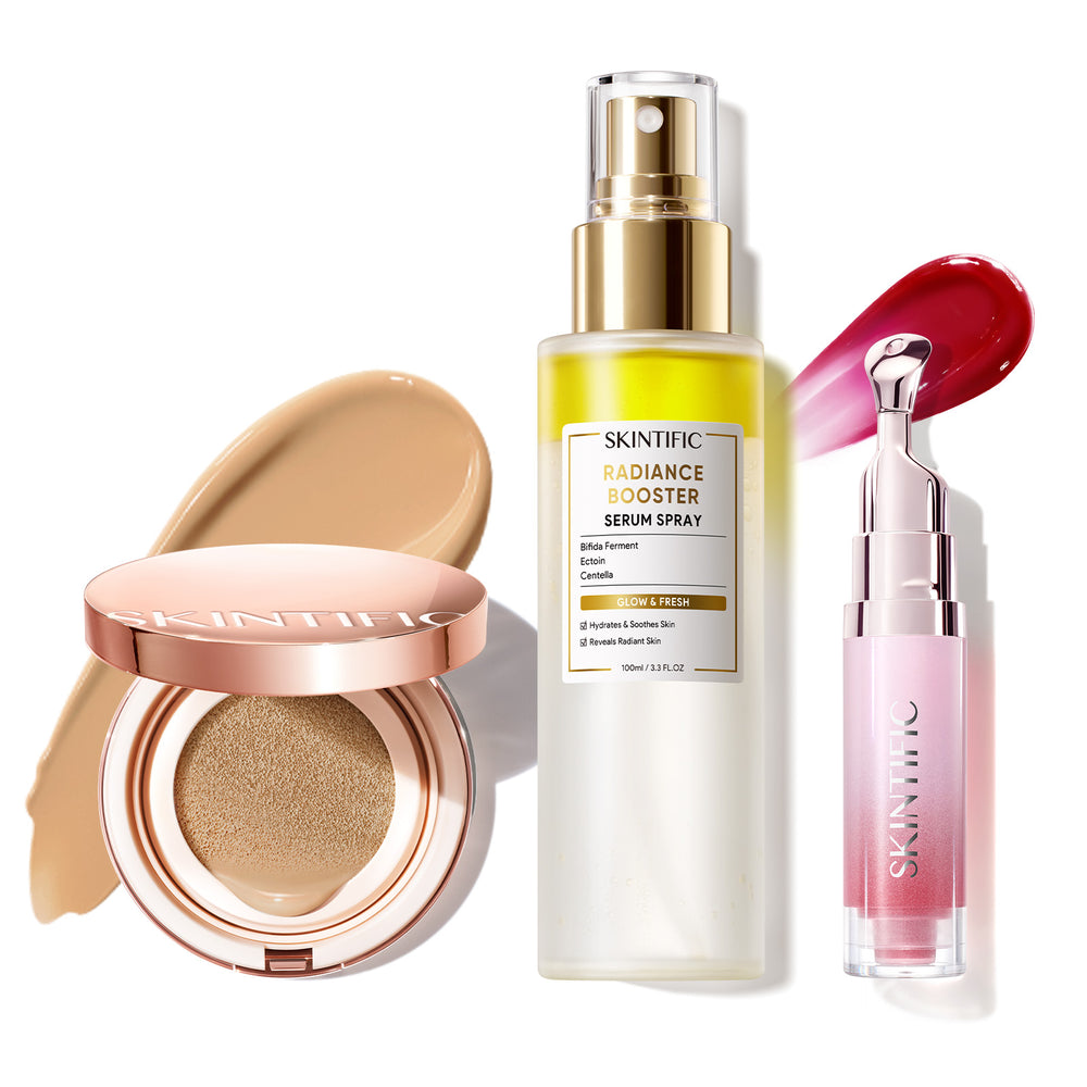 12 Stunden langanhaltendes Cover Cushion + Booster Serum Spray + Lippenserum