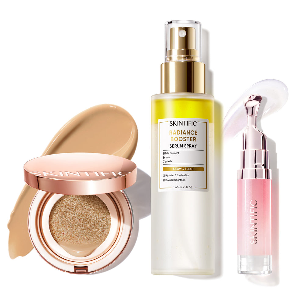 12 Stunden langanhaltendes Cover Cushion + Booster Serum Spray + Lippenserum