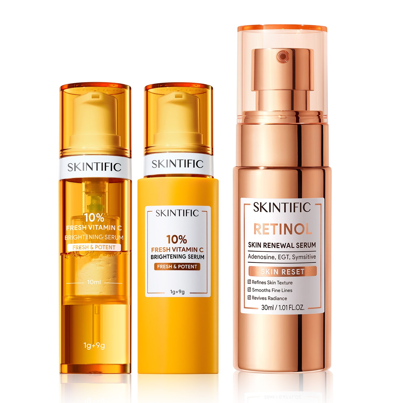 AM-PM Brightening & Renewal Serum Set for Dark Spots & Texture