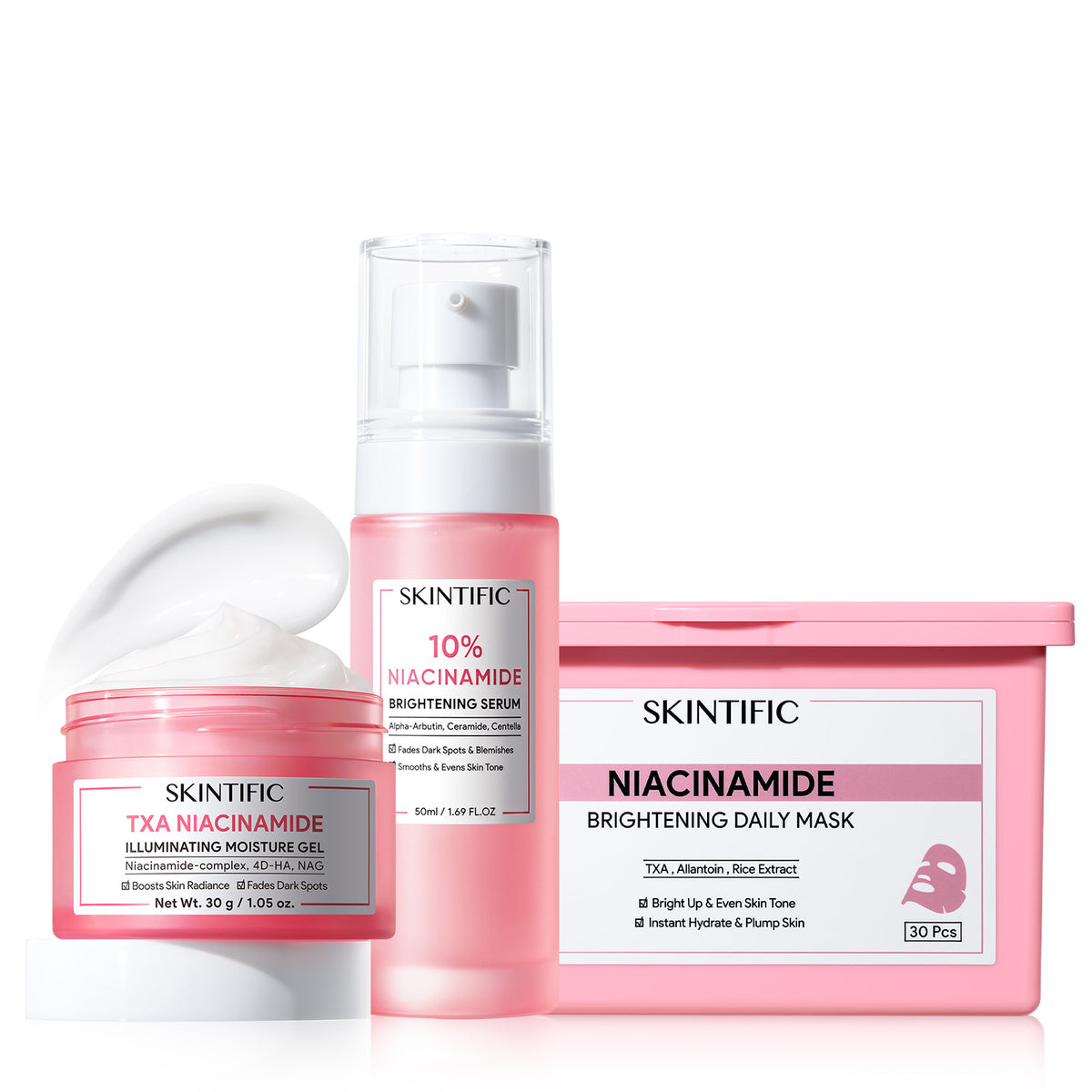 Niacinamide Glow Reset & Aufhellende Pflegeset 3-teilig