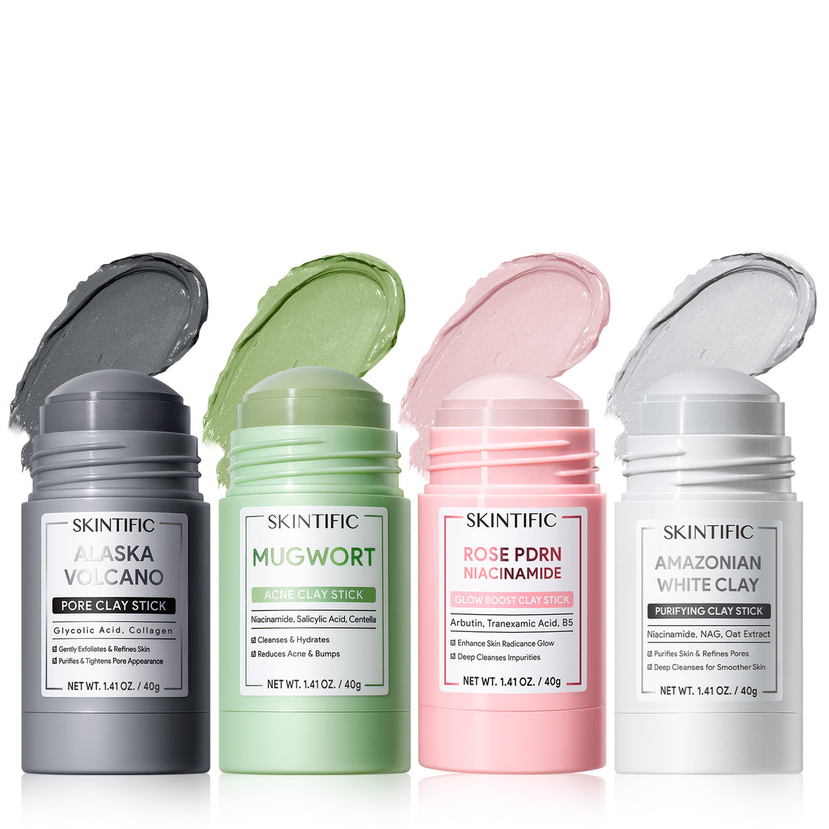 Deep Cleansing Clay Mask Set for Blackheads, Acne & Pore Care