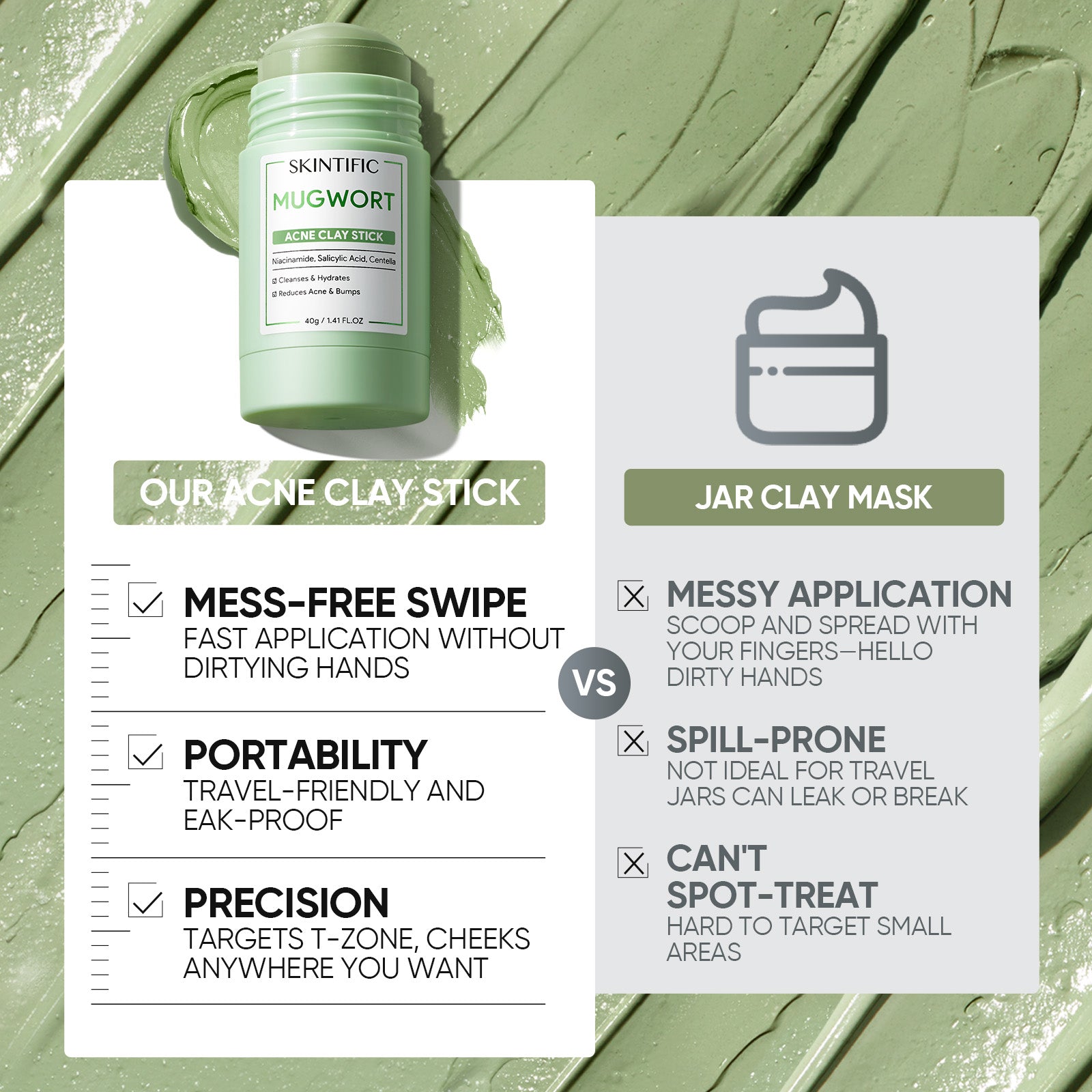 Mugwort Anti Pores & Acne Clay Mask Stick