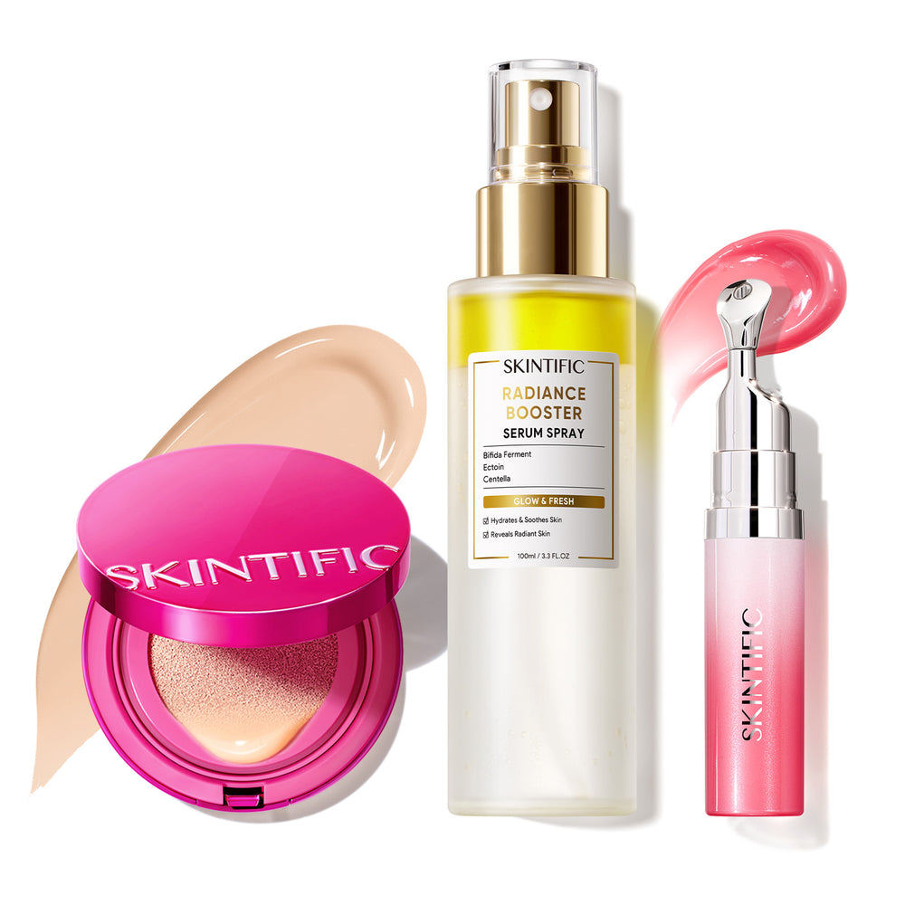 Glow Make-up-Set mit Cushion, Gesichtsspray & Lippenserum