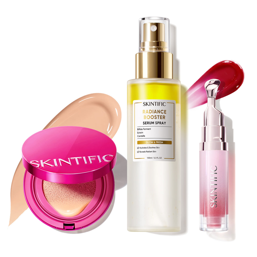 Glow Make-up-Set mit Cushion, Gesichtsspray & Lippenserum