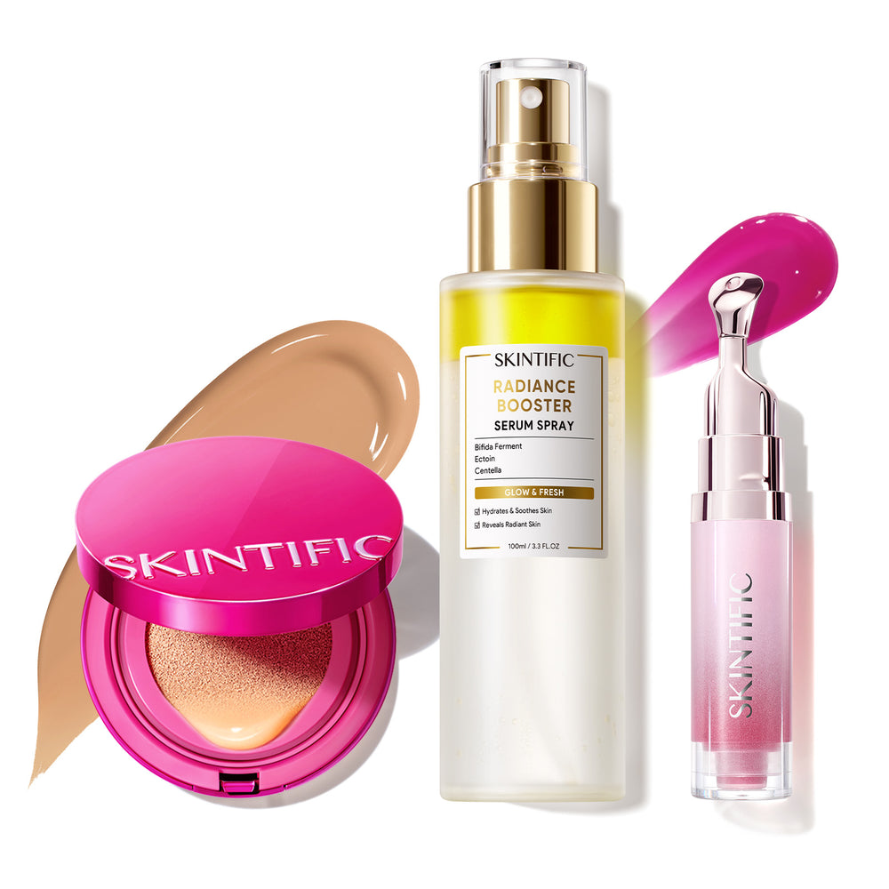 Glow Make-up-Set mit Cushion, Gesichtsspray & Lippenserum
