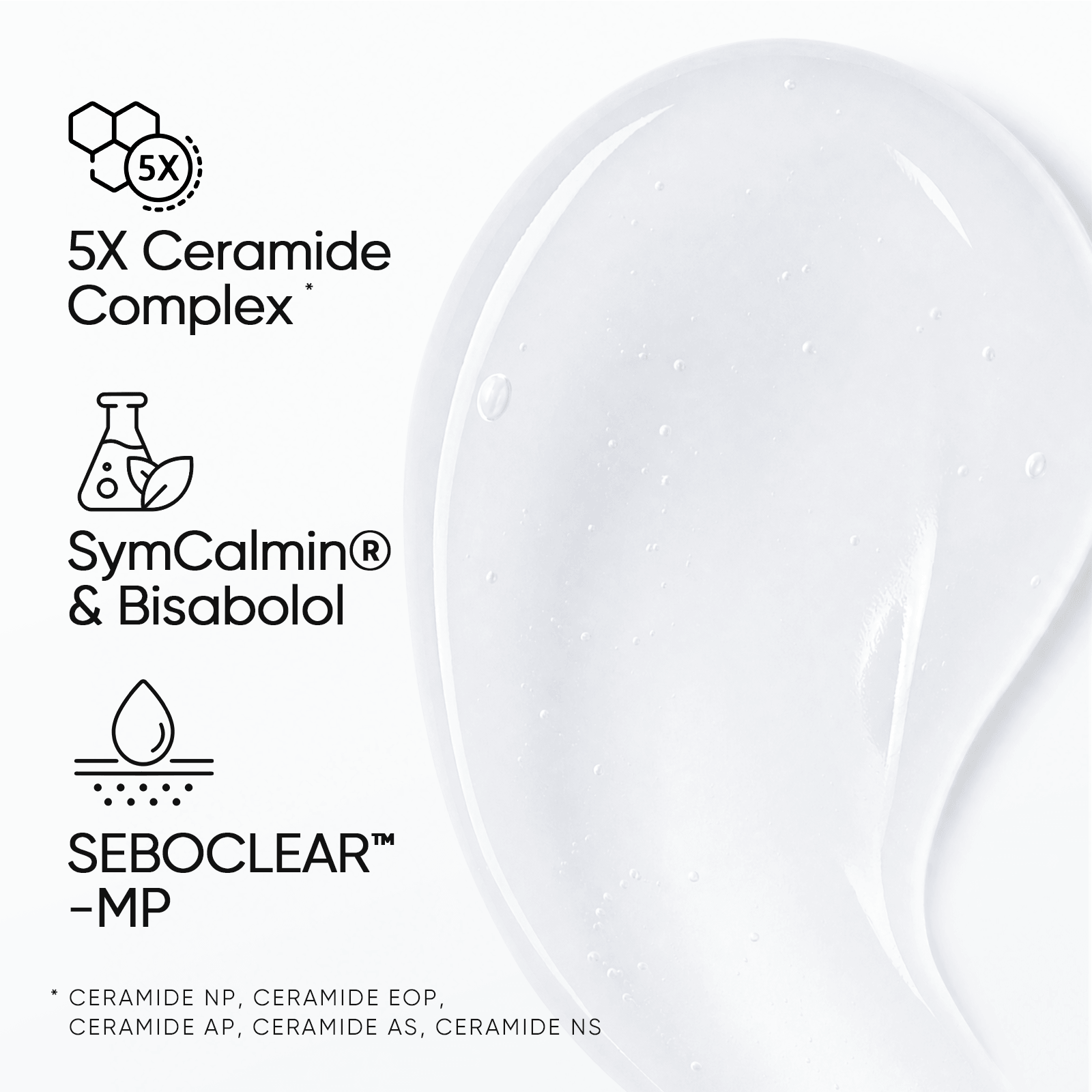 5X Ceramid Barriere Gesichts-Feuchtigkeitsgel Leichte Textur