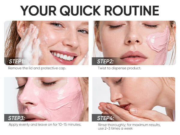 Pore minimizing mask before and after for refined skin texture