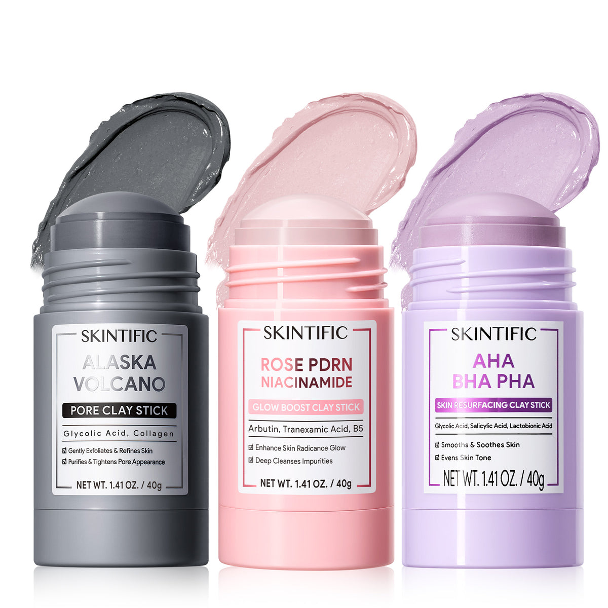 Clay Mask Stick Set for Blackheads, Pores, Texture & Dull Skin