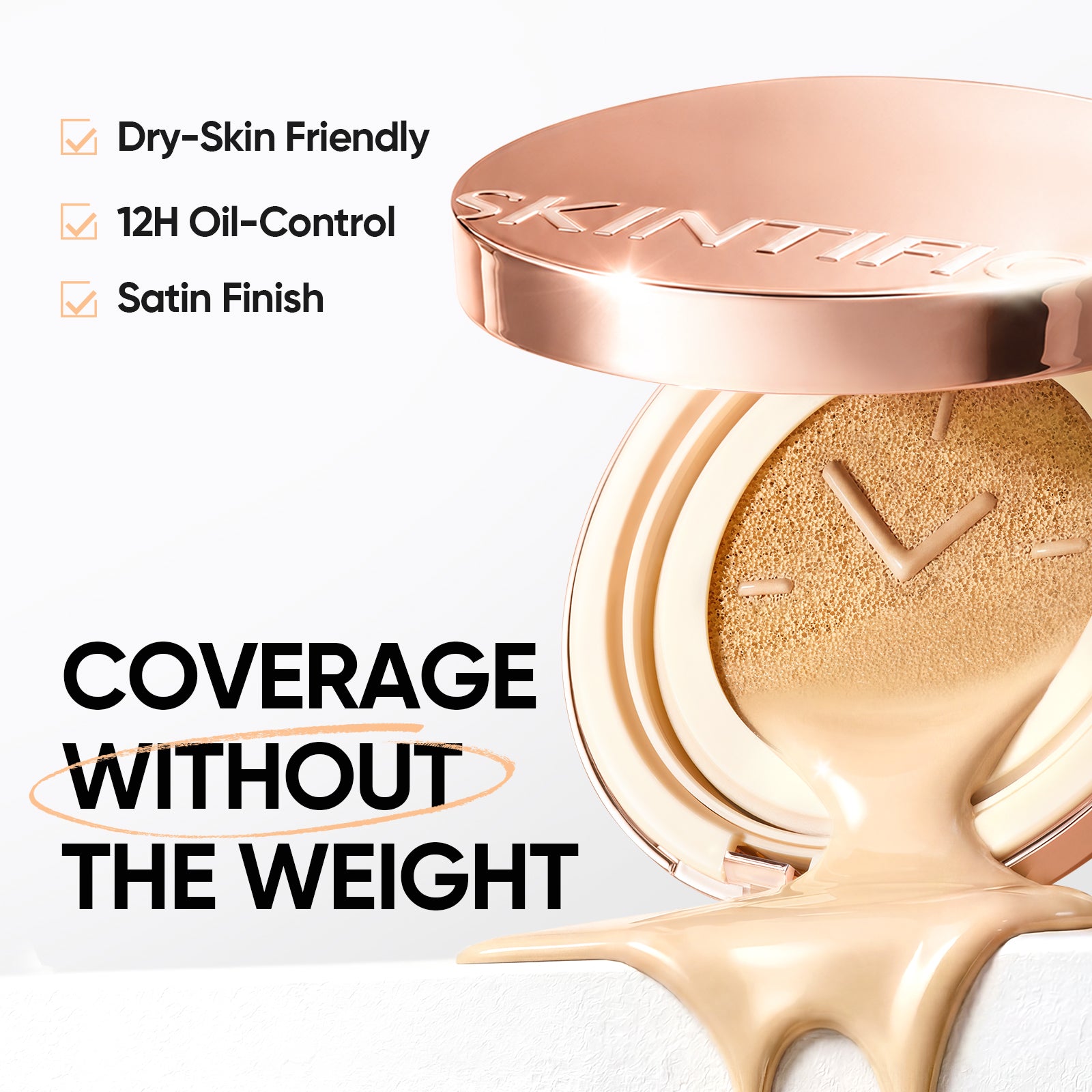 SKINTIFIC Cover All Perfect Cushion 12-Hour Long-Lasting Full Coverage