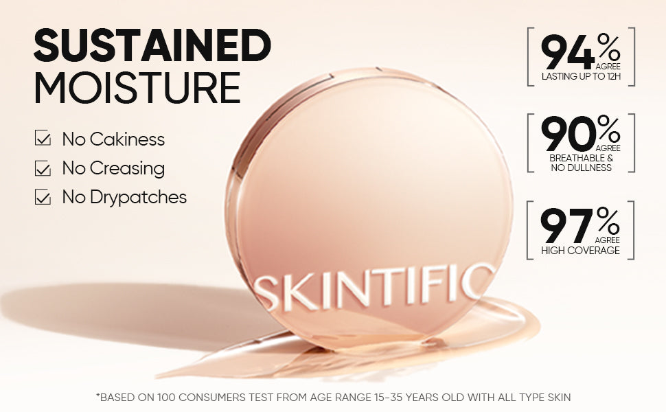SKINTIFIC Cover All Perfect Cushion 12-Hour Long-Lasting Full Coverage