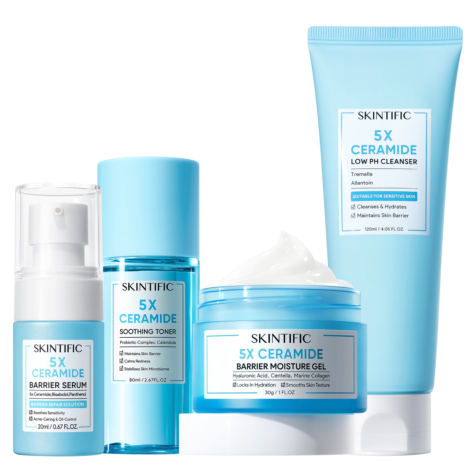 Ceramide Barrier Repair Set 4pcs Hydrating Daily Routine for